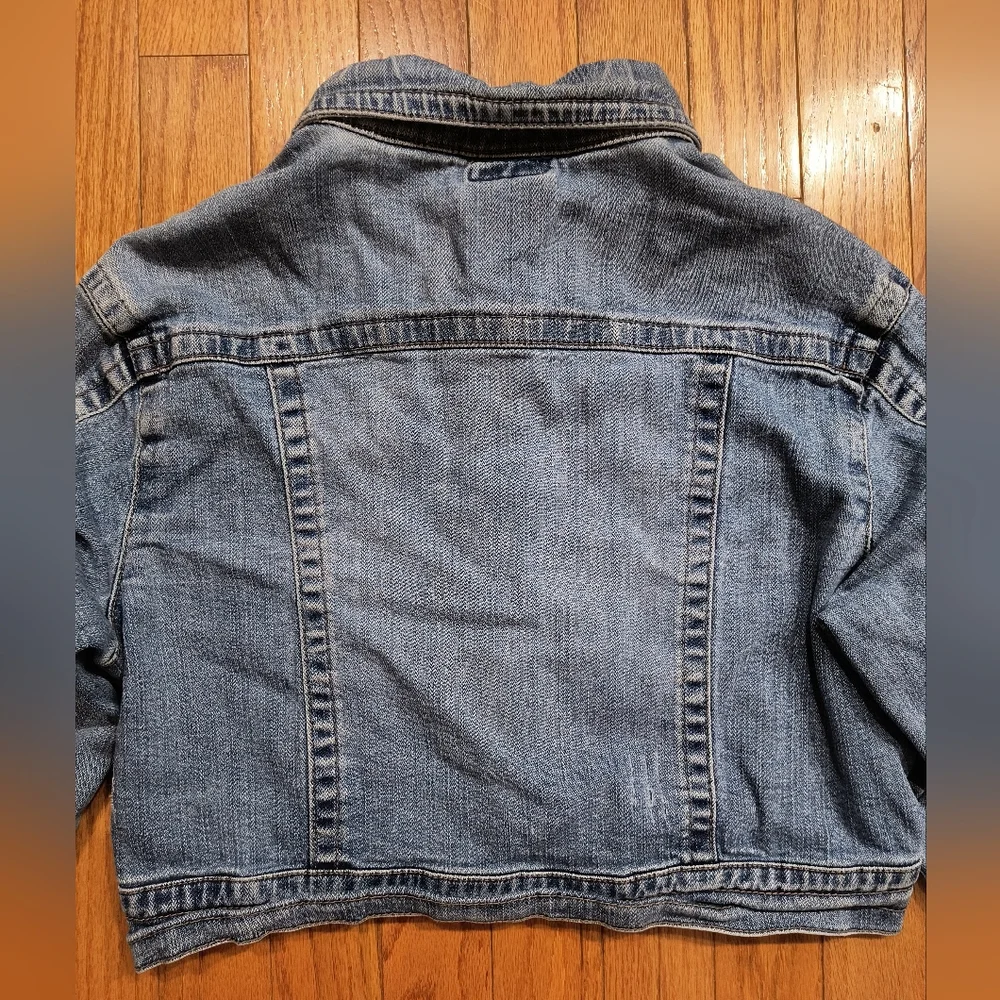 Wet Seal Cropped Denim Blue Jean Jacket, Women's Size Medium - Picture 12 of 16